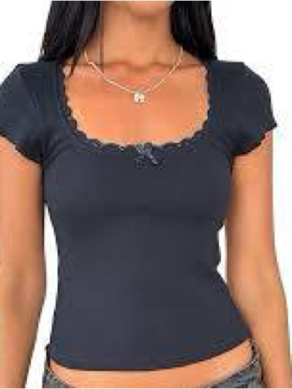 Women’s Scoop Neck Short Sleeve Top - Black